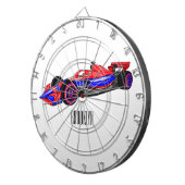 Professionele illustratie van de cartoon van racew dartbord (Voorkant Rechts)