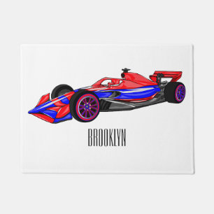 Professionele illustratie van de cartoon van racew deurmat