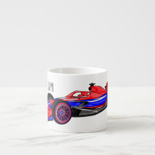 Professionele illustratie van de cartoon van racew espresso kop