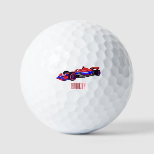 Professionele illustratie van de cartoon van racew golfballen (Voorkant)