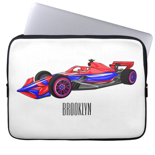Professionele illustratie van de cartoon van racew laptop sleeve (Voorkant)