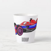 Professionele illustratie van de cartoon van racew latte mok (Voorkant)
