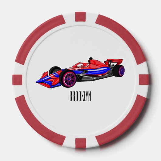 Professionele illustratie van de cartoon van racew poker chips (Voorkant)