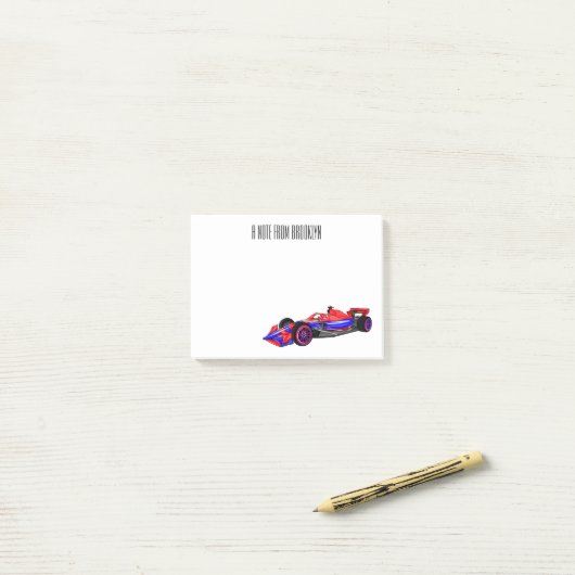 Professionele illustratie van de cartoon van racew post-it® notes (Op bureau)