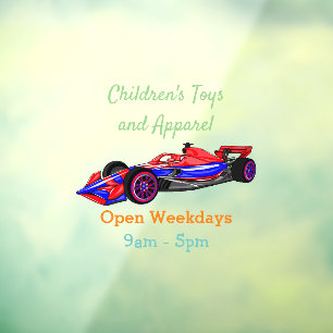 Professionele illustratie van de cartoon van racew raamsticker