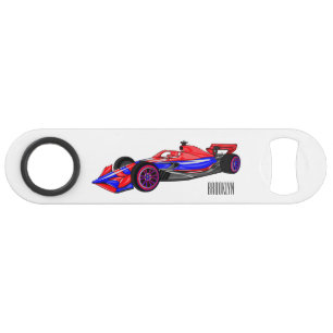 Professionele illustratie van de cartoon van racew speed flessenopener