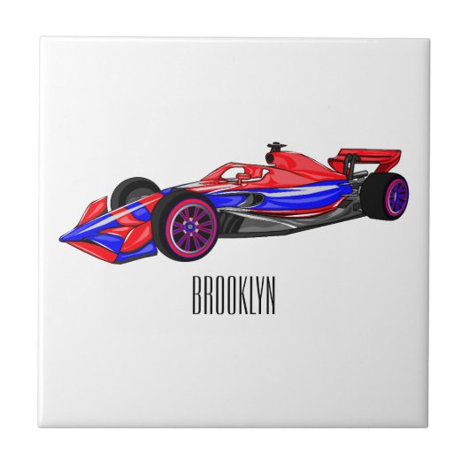 Professionele illustratie van de cartoon van racew tegeltje (Voorkant)