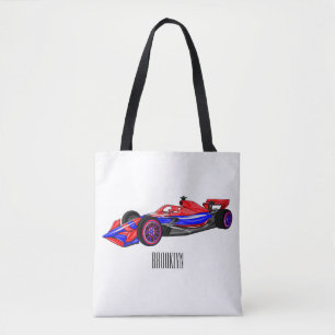 Professionele illustratie van de cartoon van racew tote bag