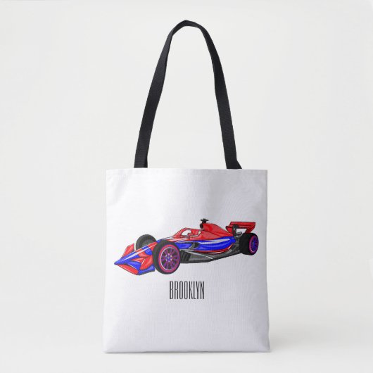 Professionele illustratie van de cartoon van racew tote bag (Voorkant)