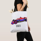 Professionele illustratie van de cartoon van racew tote bag (Dichtbij)