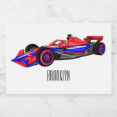 Professionele illustratie van de cartoon van racew voedselcontainer etiket (Enkel label)