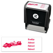 Professionele illustratie van de cartoon van racew  zelfinktende stempel (In situ)