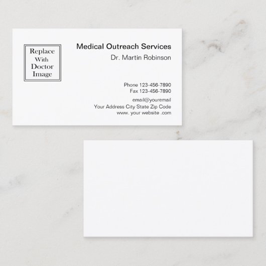 Professionele informatiediensten voor artsen visitekaartje (Voorkant / Achterkant)