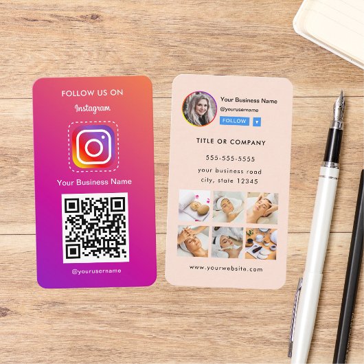 Professionele Instagram foto volg me QR code Visitekaartje