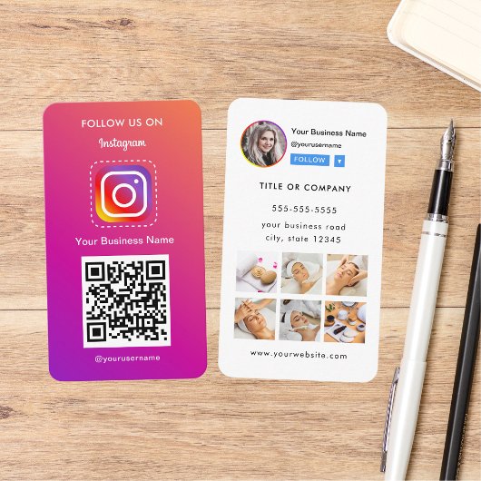 Professionele Instagram foto volg me QR code Visitekaartje