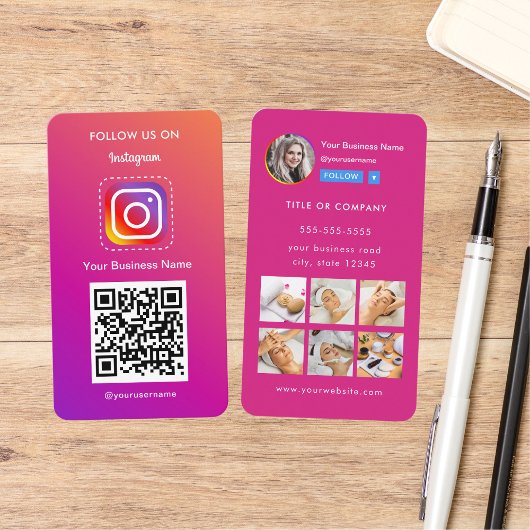 Professionele Instagram foto volg me QR code Visitekaartje
