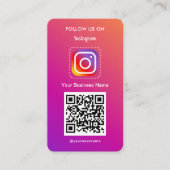 Professionele Instagram foto volg me QR code Visitekaartje (Voorkant)