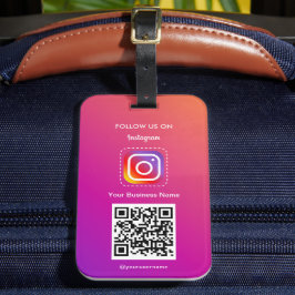 Professionele Instagram Logo Volg me QR-code Bagagelabel