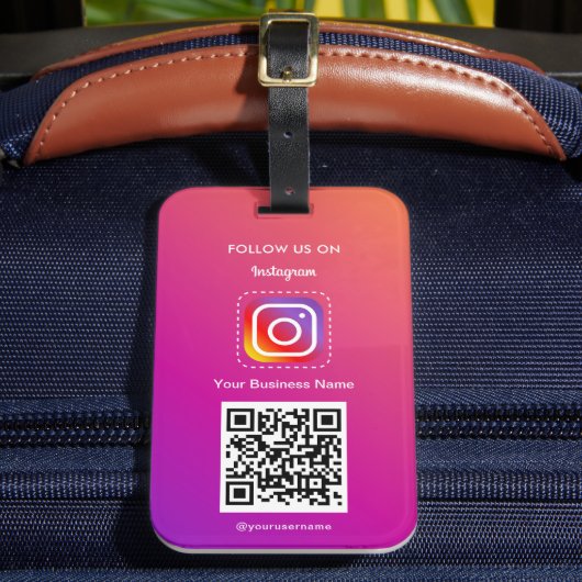 Professionele Instagram Logo Volg me QR-code Bagagelabel (Voorkant Insitu 2)