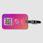 Professionele Instagram Logo Volg me QR-code Bagagelabel (Voorkant (horizontaal))