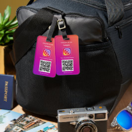 Professionele Instagram Logo Volg me QR-code Bagagelabel