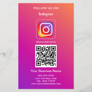 Professionele Instagram Logo Volg me QR-code Flyer