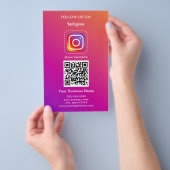 Professionele Instagram Logo Volg me QR-code Flyer (Hand)