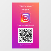 Professionele Instagram Logo Volg me QR-code Raamsticker (Vel)