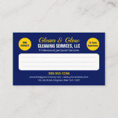 Professionele Janitorial Schoonmaak Huishoudster Visitekaartje (Achterkant)