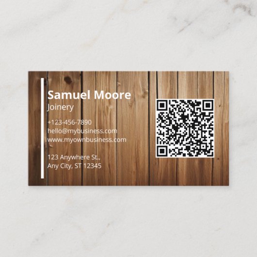 Professionele Joinery Sjablonen QR-code Visitekaartje (Voorkant)