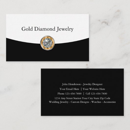 Professionele juwelen Visitekaartjes (Voorkant / Achterkant)