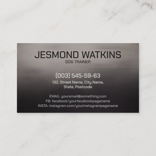 Professionele K9 training Visitekaartje (Achterkant)