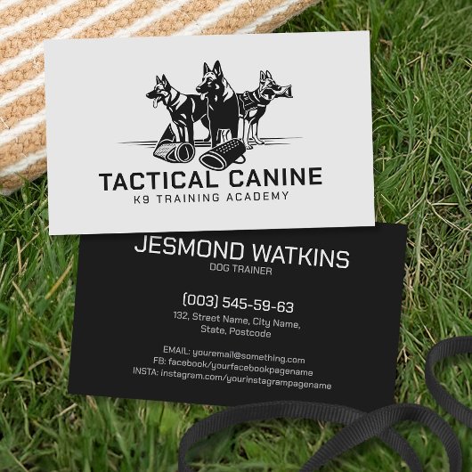 Professionele K9 training Visitekaartje