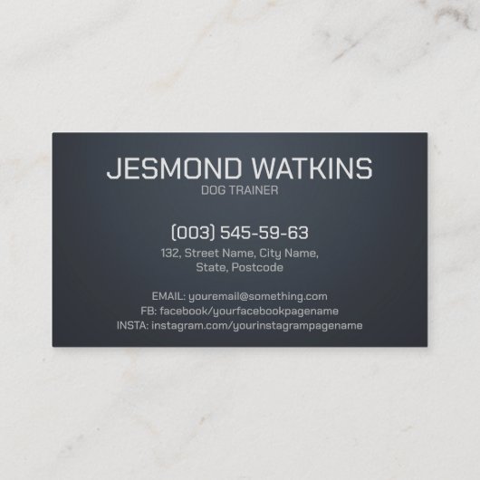 Professionele K9 training Visitekaartje (Achterkant)