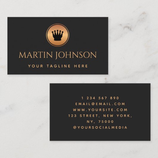 Professionele Kaas Player Coach Gold en zwarte Log Visitekaartje (Voorkant / Achterkant)