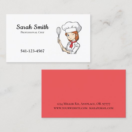 Professionele Kaas-voedselcatering Visitekaartje (Voorkant / Achterkant)