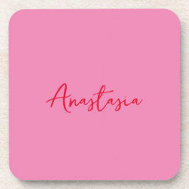 Professionele kalligrafie naam aangepaste roze bier onderzetter