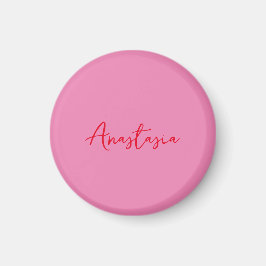 Professionele kalligrafie naam aangepaste roze magneet