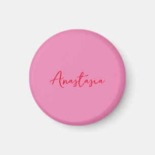 Professionele kalligrafie naam aangepaste roze magneet