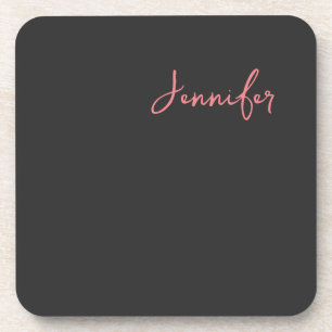 Professionele kalligrafie naam Minimalist Plain Bier Onderzetter