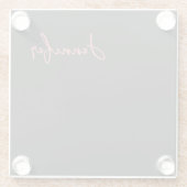 Professionele kalligrafie naam Minimalist Plain Glazen Onderzetter (Achterkant)