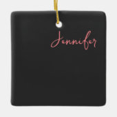 Professionele kalligrafie naam Minimalist Plain Keramisch Ornament (Voorkant)