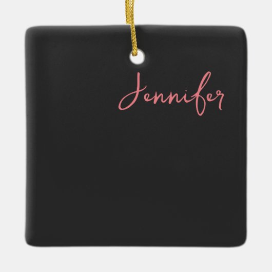 Professionele kalligrafie naam Minimalist Plain Keramisch Ornament (Voorkant)