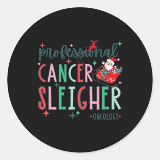 Professionele Kanker Sleigher Oncologie Verpleegku Ronde Sticker (Voorkant)