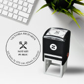 Professionele Kantoor Cross Key & Pen Logo Notaris Zelfinktende Stempel