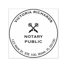 Professionele Kantoor Cross Keys Uw Logo Notaris Zelfinktende Stempel
