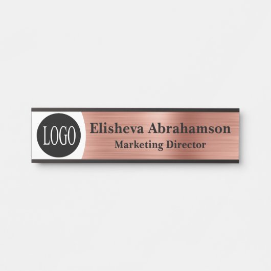 Professionele Kantoor Ondertekeningen Roos Gold Lo Deurbordje (Voorkant)