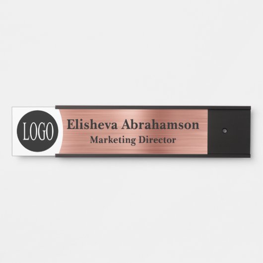 Professionele Kantoor Ondertekeningen Roos Gold Lo Deurbordje (Voorkant)