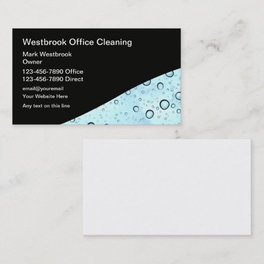 Professionele Kantoor voor het reinigen van Visite Visitekaartje (Voorkant / Achterkant)