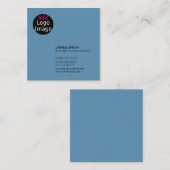 Professionele  kantoorkleding blauw vierkante visitekaartje (Voorkant / Achterkant)